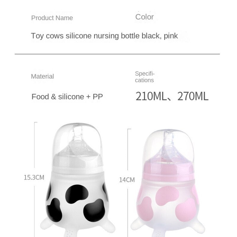 100% Food Grade Silicone Baby Bottle 210ML 8Oz Pink 270Ml 9Oz Baby Bottle Mamadeiras Para Bebê