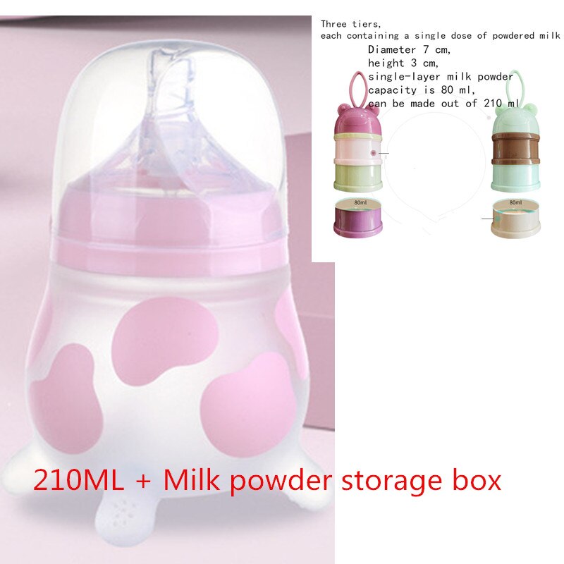 100% Food Grade Silicone Baby Bottle 210ML 8Oz Pink 270Ml 9Oz Baby Bottle Mamadeiras Para Bebê