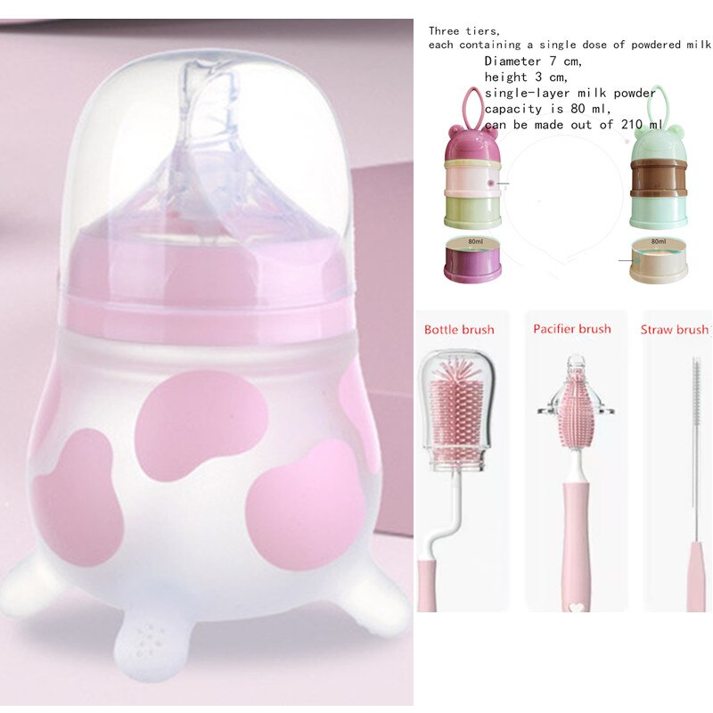 100% Food Grade Silicone Baby Bottle 210ML 8Oz Pink 270Ml 9Oz Baby Bottle Mamadeiras Para Bebê