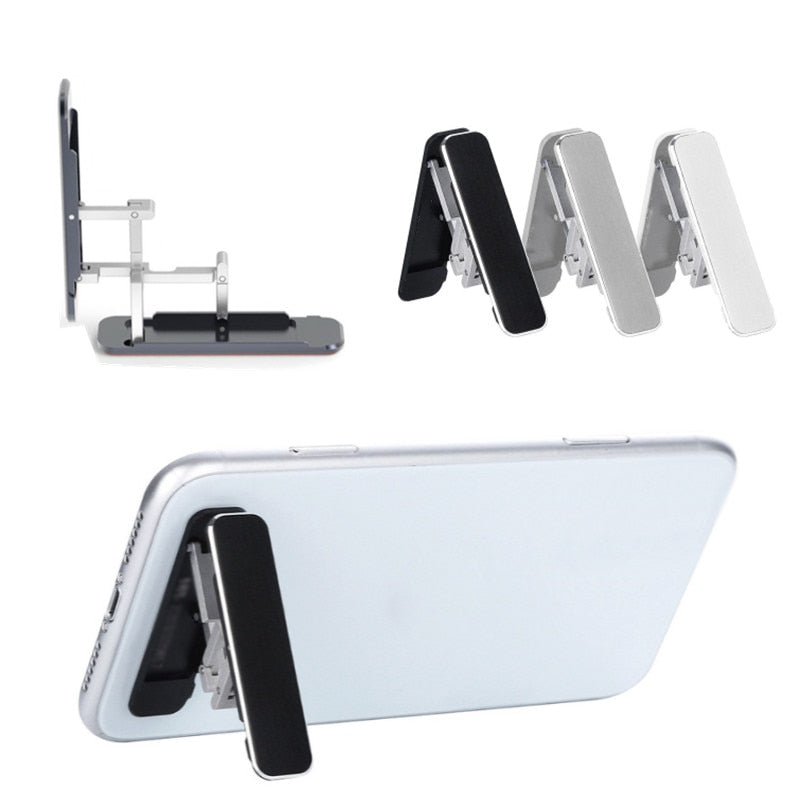 Universal Mini Metal Folding Mobile Phone Holder Stand Aluminum Alloy Invisible Portable Stand Bracket Desktop Phone Holder